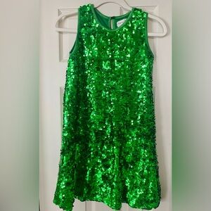 Green Sequin Kids Dress